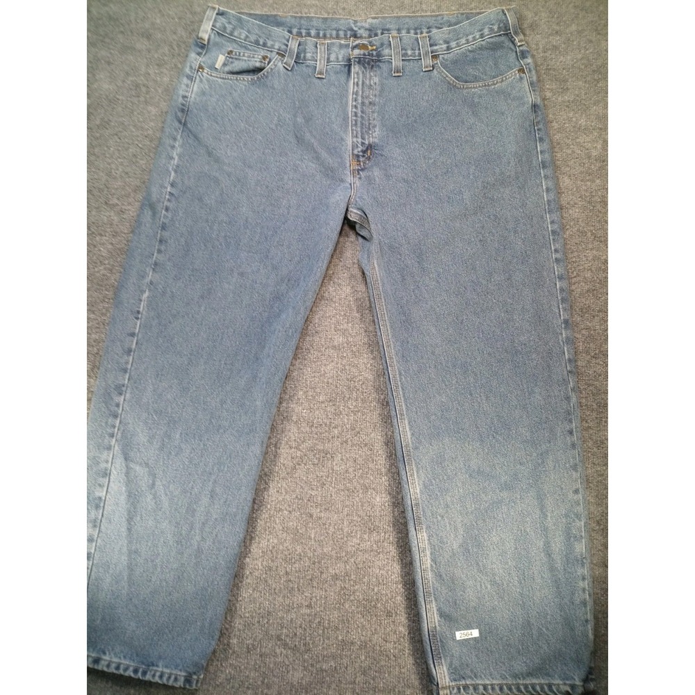 Carhartt B480 DPS Jeans Mens 44x30 Traditional Fit Light Wash Blue Workwear